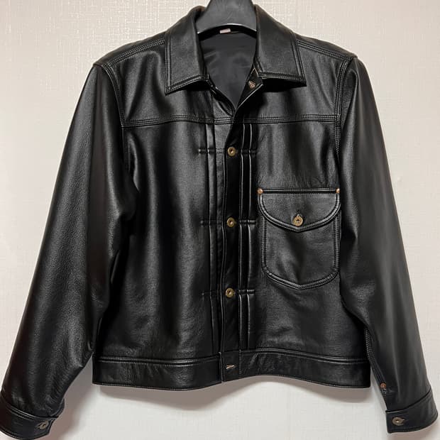리 레더 자켓 40 / 카우보이 가죽 트러커 웨스턴 rrl 더블알엘