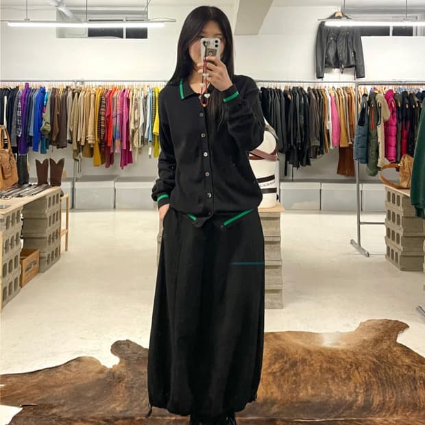 BEAMS collar knit cardigan 빔즈 카라 가디건