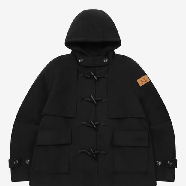 무센트 몰렌 플랩 후드 더플 숏 코트 남녀공용 떡볶이코트