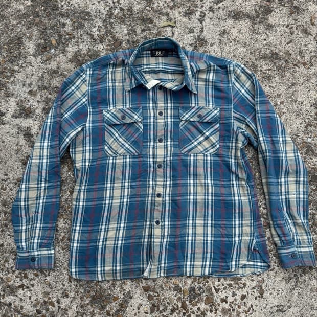 90s RRL 더블알엘 플란넬 체크 셔츠