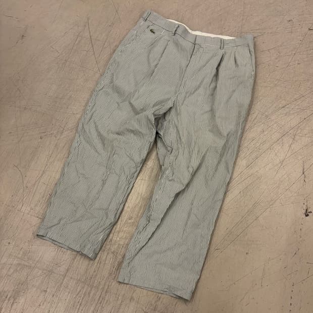 라코스테 스트라이프 스몰로고 코튼 팬츠