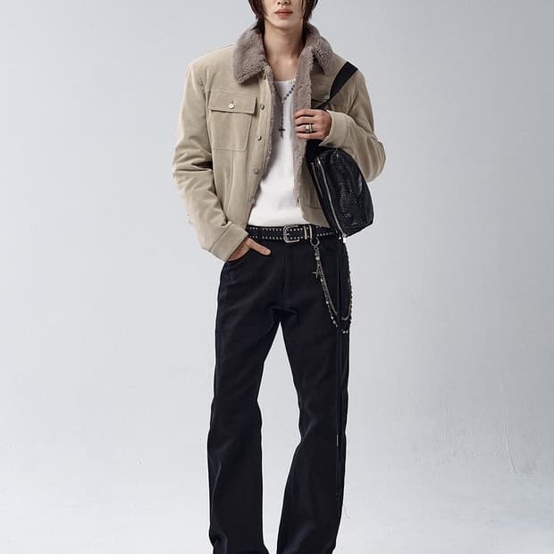 1 2 알렌느 벨루어 퍼 트러커 자켓 크림 베이지 미개봉 판매