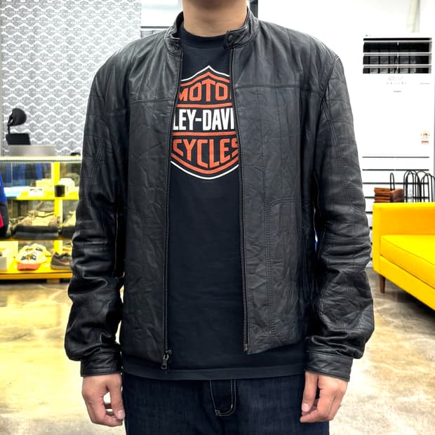 00‘s 아르마니 익스체인지 레더 바이커 자켓