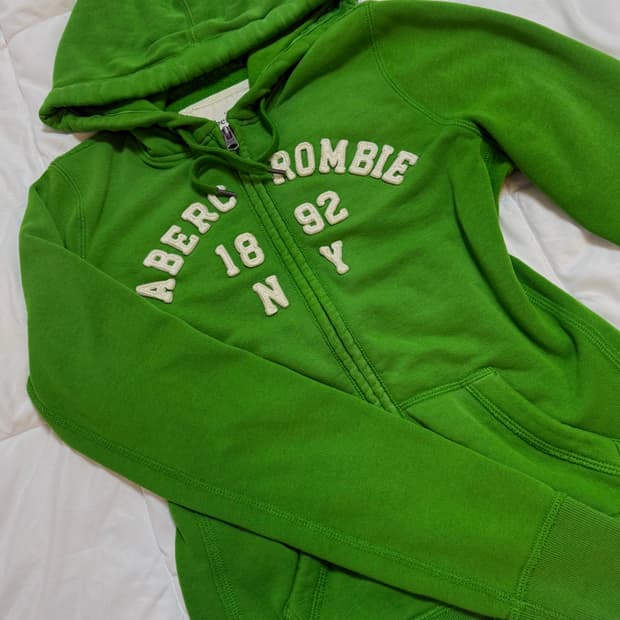 아베크롬비 연두색 희귀 후드집업