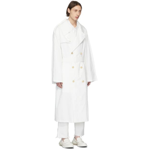 [새제품]마르지엘라 코트 오버사이즈 트렌치코트 더블코트 나일론 스티치