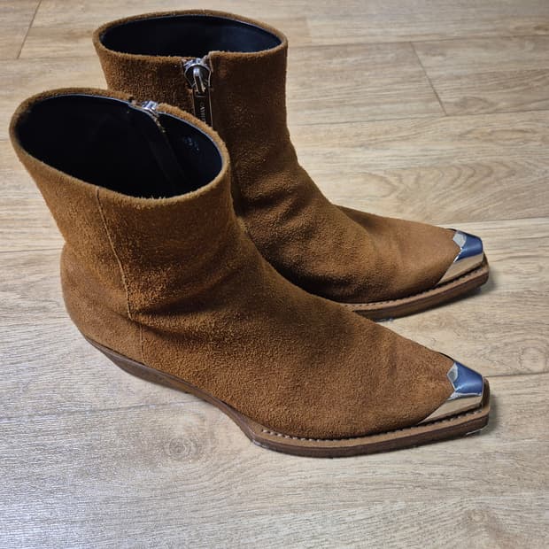 캘빈클라인 205w39nyc 스틸토 스웨이드 앵클 부츠 43.5