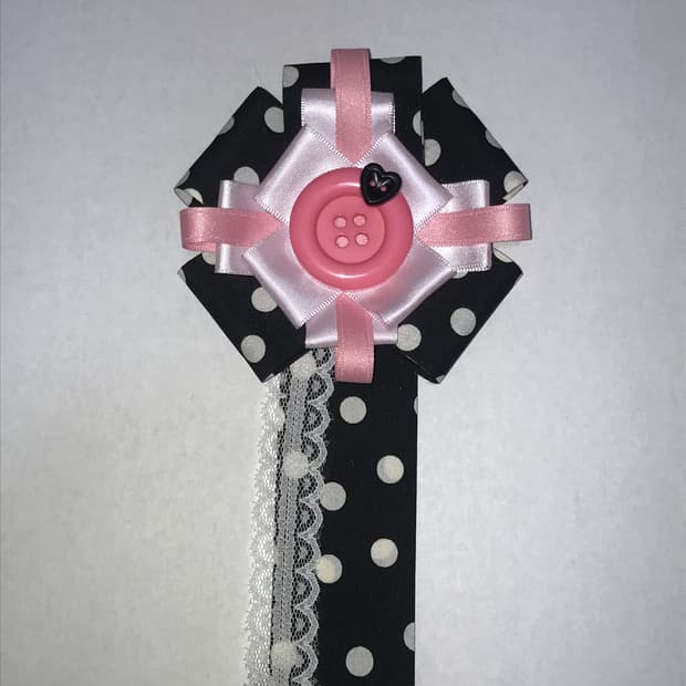 핑크&블랙 도트 로제트