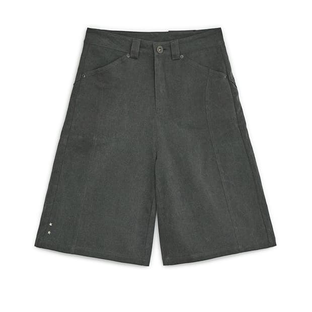 Angel wing bermuda pants (Charcoal)