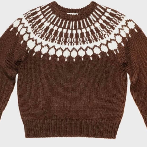 포니테일 VTG Punch Card Sweater (BROWN)