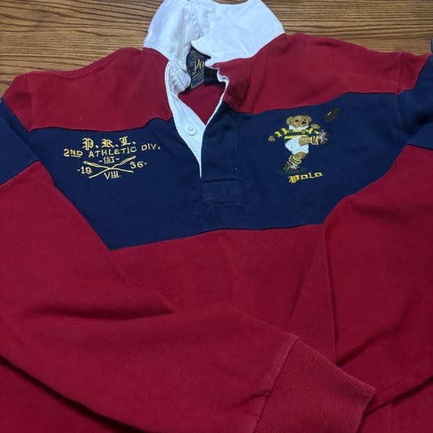 폴로 랄프로렌 럭비티 정품 레드