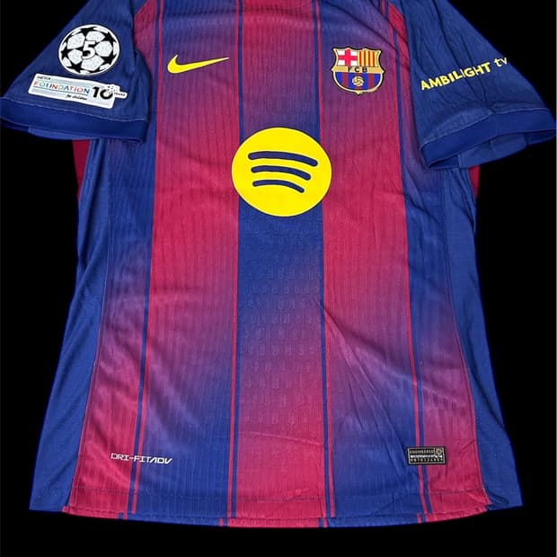 25-26 바르셀로나 홈 어센틱 가비 챔스버전 유니폼