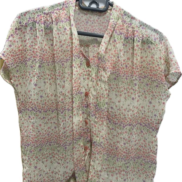 꽃무늬블라우스flower pattern ribbon blouse