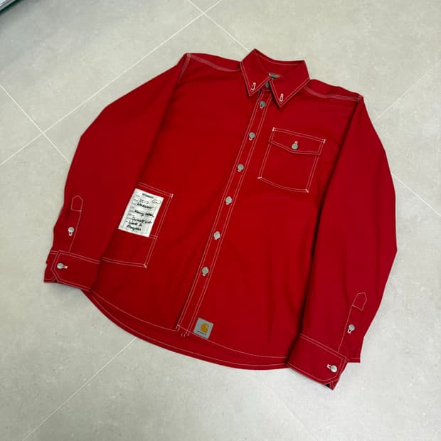 [S] 베트멍 X 칼하트 17SS 워크셔츠 자켓 레드
