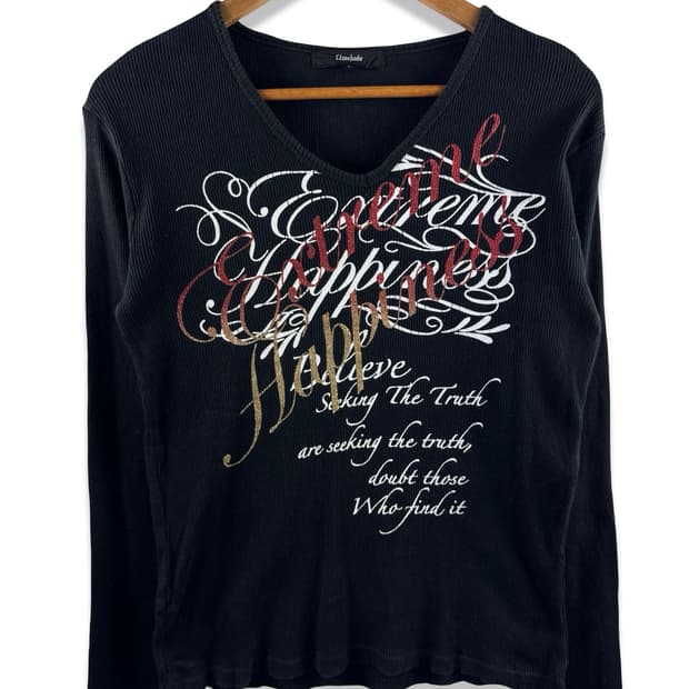 JPN Y2K 레터링 글리터 롱슬리브2729