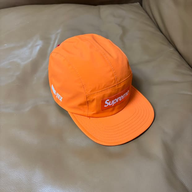 슈프림 캠프캡 모자 박스로고 고어텍스 오렌지