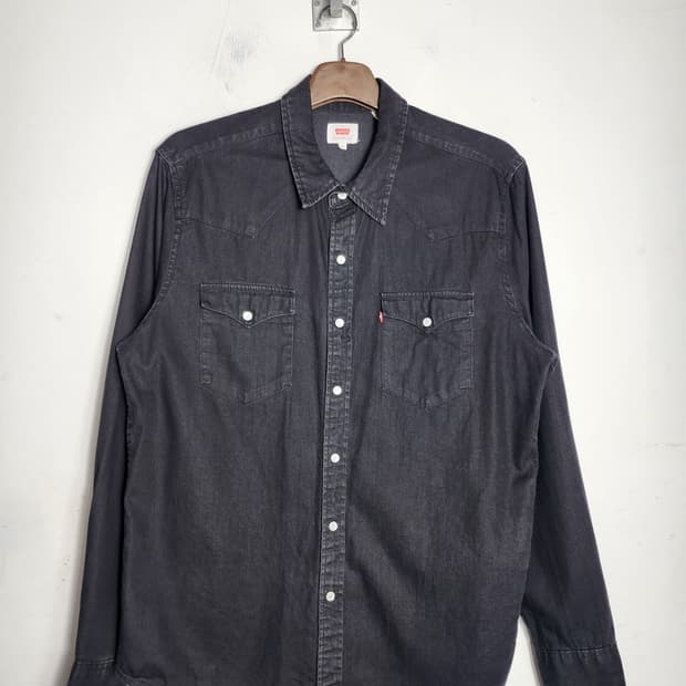 리바이스 블랙 데님 웨스턴 셔츠
