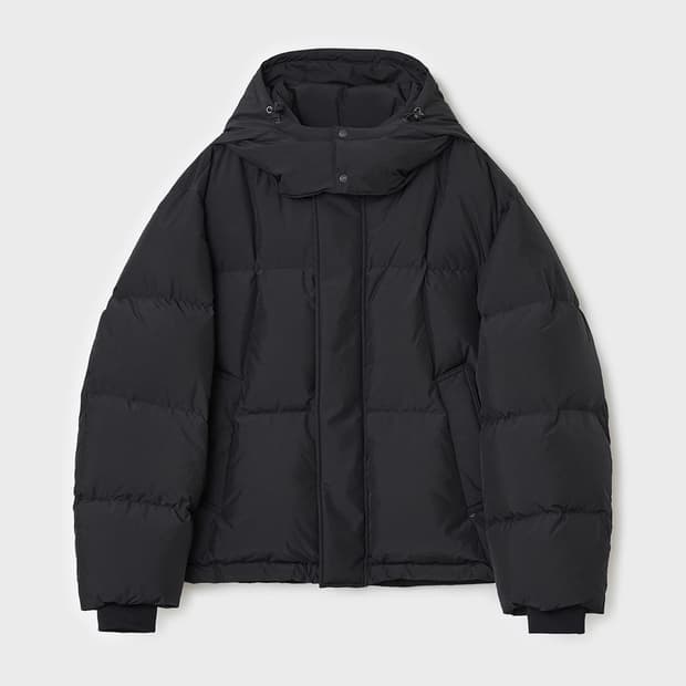 벨리에 크로스 라인 후디드 패딩 다운