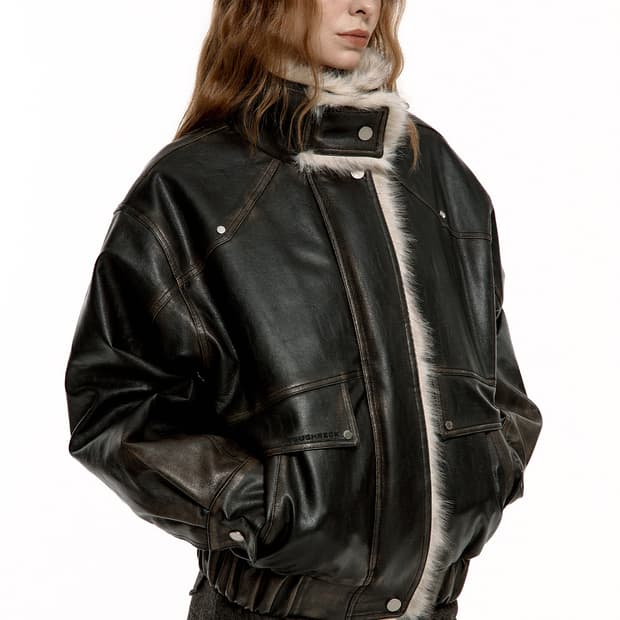 러프넥 WAHSING LEATHER MUSTANG JACKET