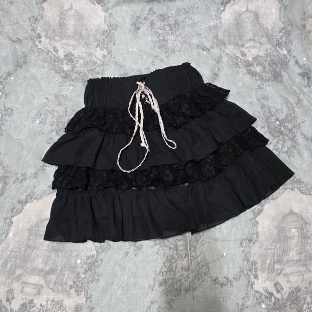 공겜여주 고딕 레이스 캉캉 스커트 갸루일브히메갸루