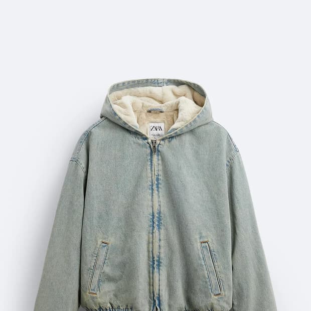 자라 콤비 데님 점퍼 자켓 퍼자켓