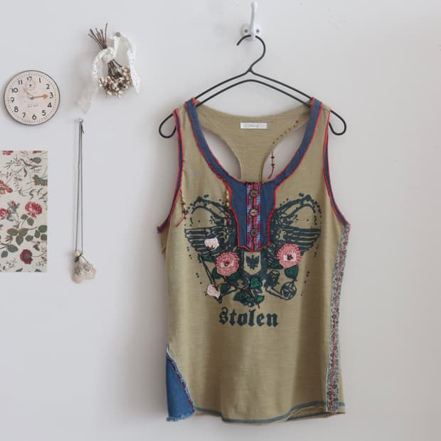 [Lilicoy] Butterfly Patchwork Tank Top