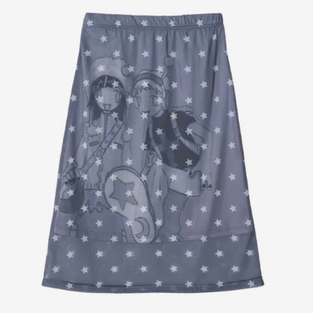 YB × Oliwa Star Print Mesh Graphic Skirt