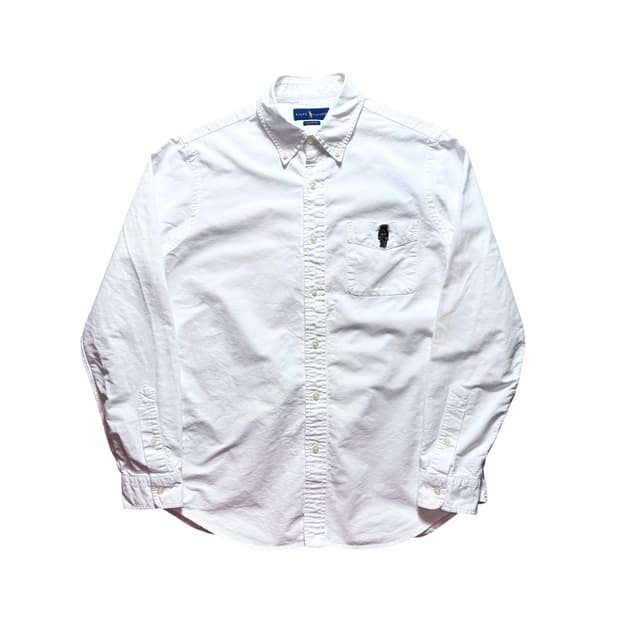 폴로 옥스퍼드면 화이트 베어 셔츠