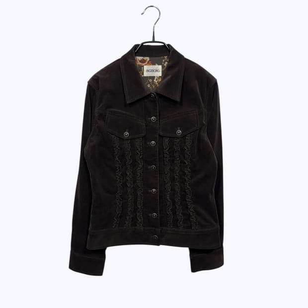 INGEBORG corduroy frill jacket brown 