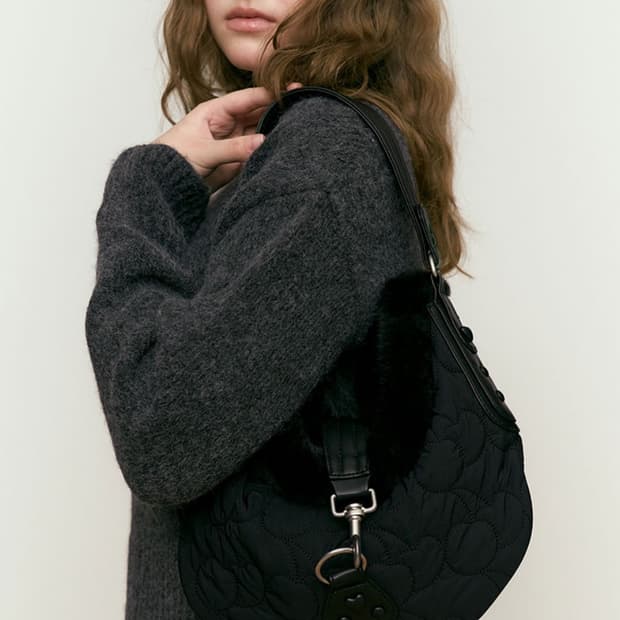 키르시 체리 퀼팅 퍼 핸드백 새제품