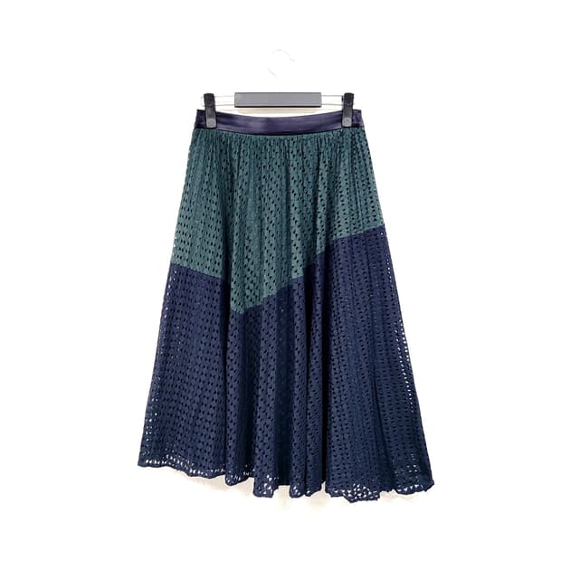 2nd floor 세컨플로우 투톤 레이스 스커트
