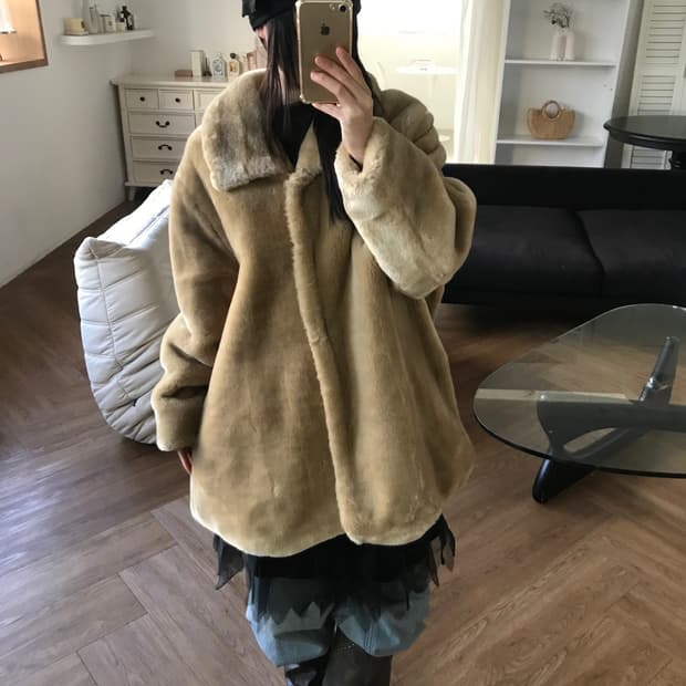 vintage beige fur jacket