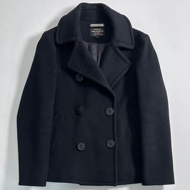 폴로 진스 우먼스 울 숏 피코트 