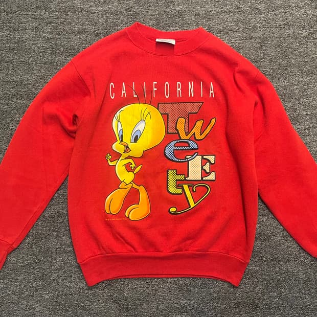 [95] 90s 벨바쉰 VELVASHEEN 트위티 맨투맨 