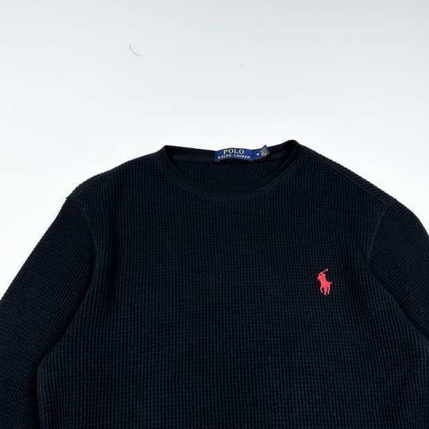 폴로 랄프로렌 포니 와플 블랙 긴팔티셔츠 (M 여성추천)