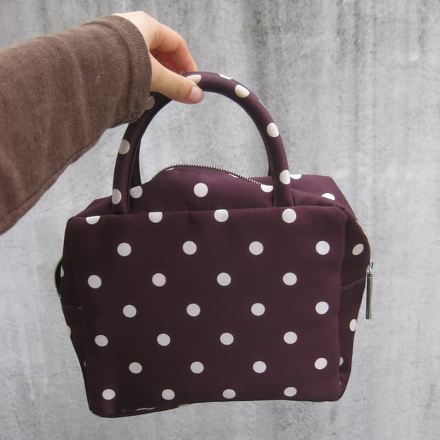 피치바스켓마켓 도트백 퍼플 