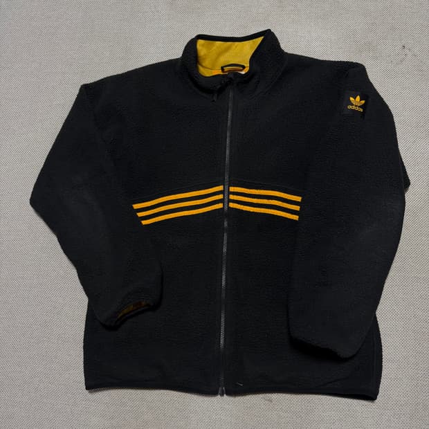 아디다스 사이드로고 플리스 자켓