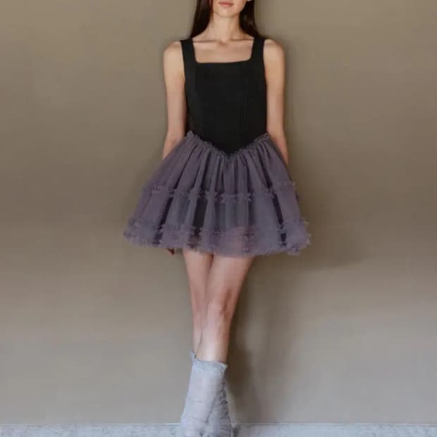 더티스 포피 드레스 차콜 m