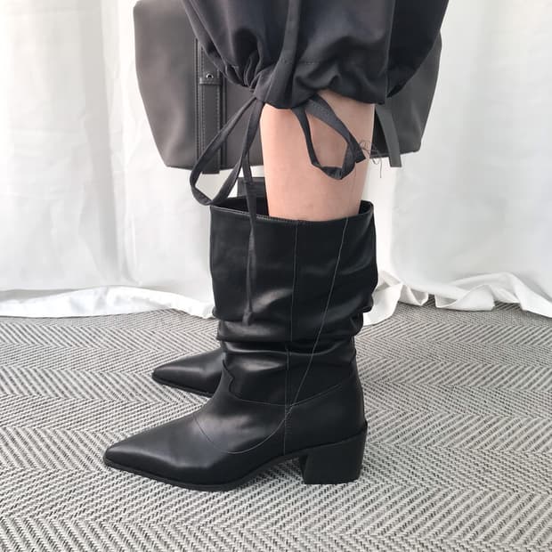 셔링 미들 부츠