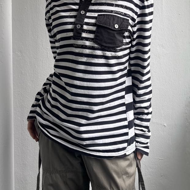 Vintage Pocket Detail Stripe Top