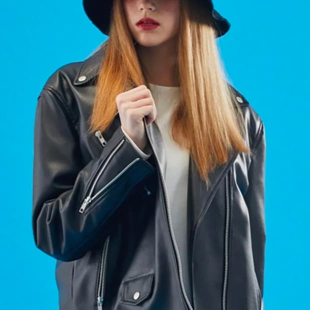 콜릿(KOLEAT) 우먼 오버핏 마일드레더 라이더자켓 미착용 새 제품