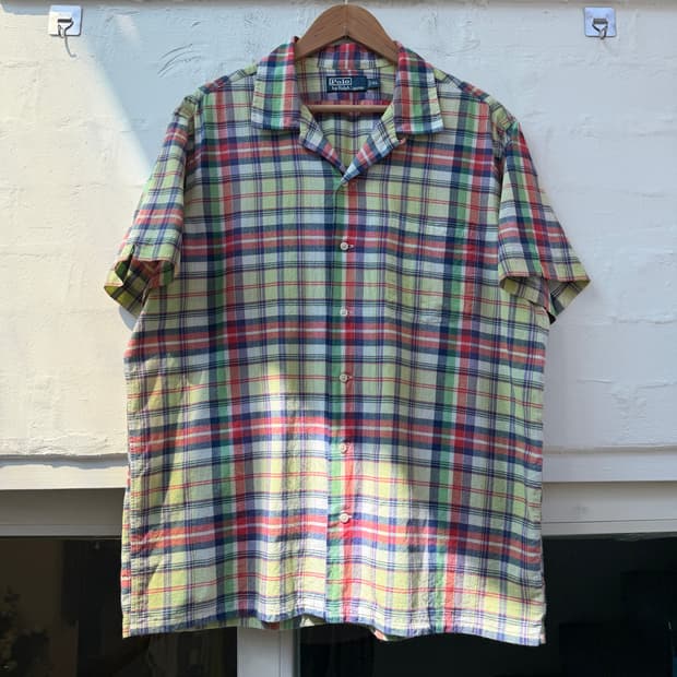 Polo by Ralph Lauren 90s 마드라스 오픈 칼라셔츠 XL