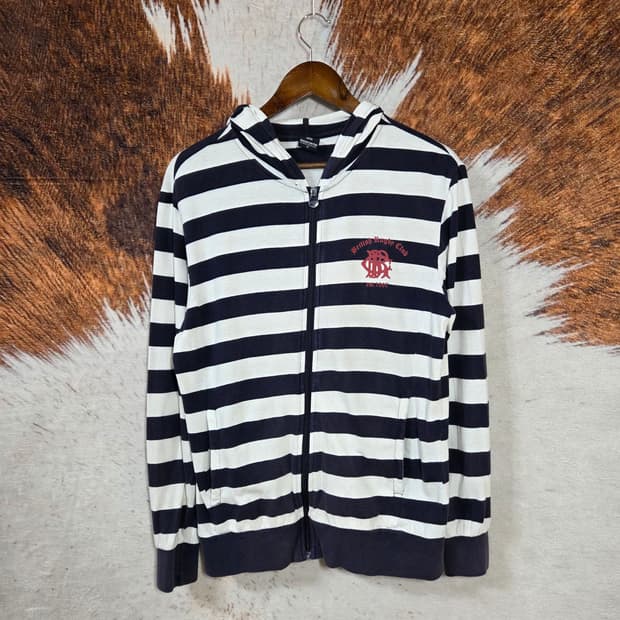 디자인유나이티드 스트라이프 펑크 후드집업