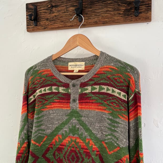Polo Denim&Supply 데님앤서플라이 나바호패턴 헨리넥 슬리브