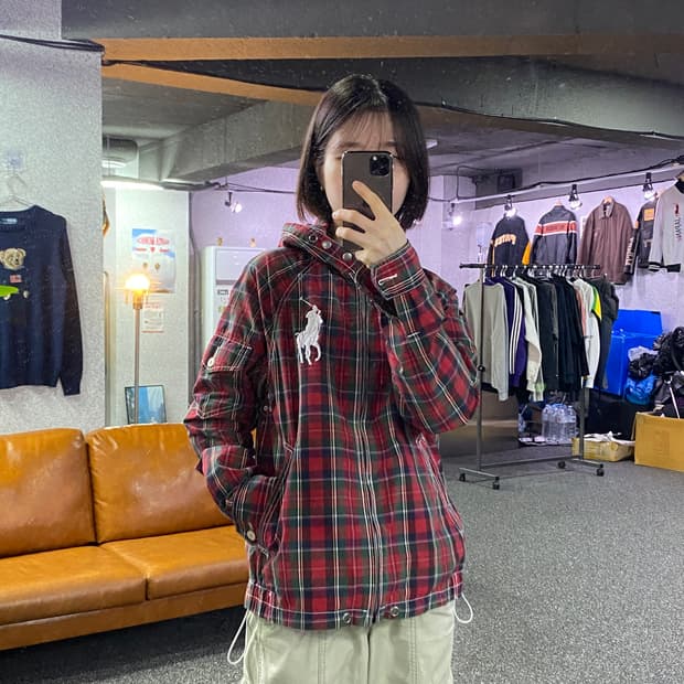 폴로 랄프로렌 빅포니 체크 후디드 자켓 B4801