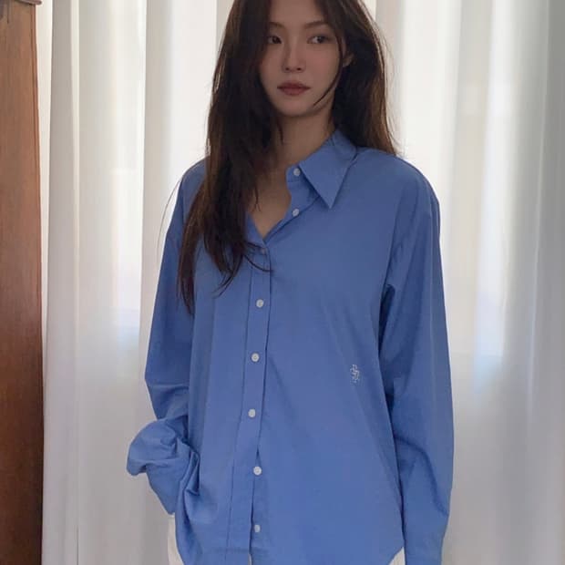 시티브리즈 링클 프리 베이직 셔츠(화이트/블루)