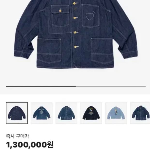휴먼메이드 데님 커버울 자켓 새상품