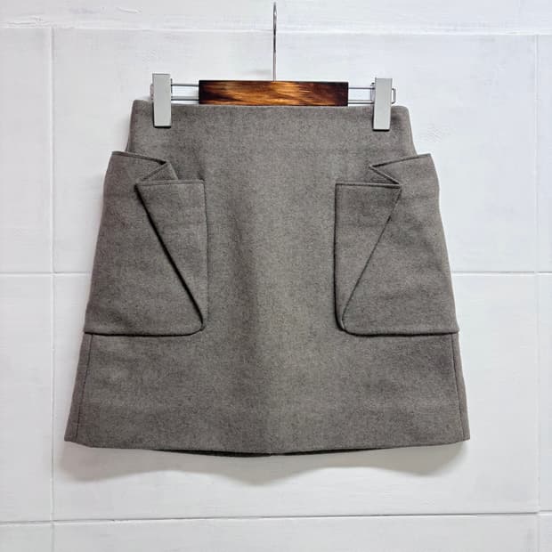 코스 cos 핀턱 주름 울 미니스커트 치마 