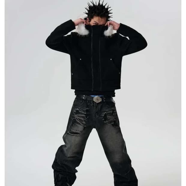 SAVAGEGROWTHWORLD 퍼 후드집업 새상품