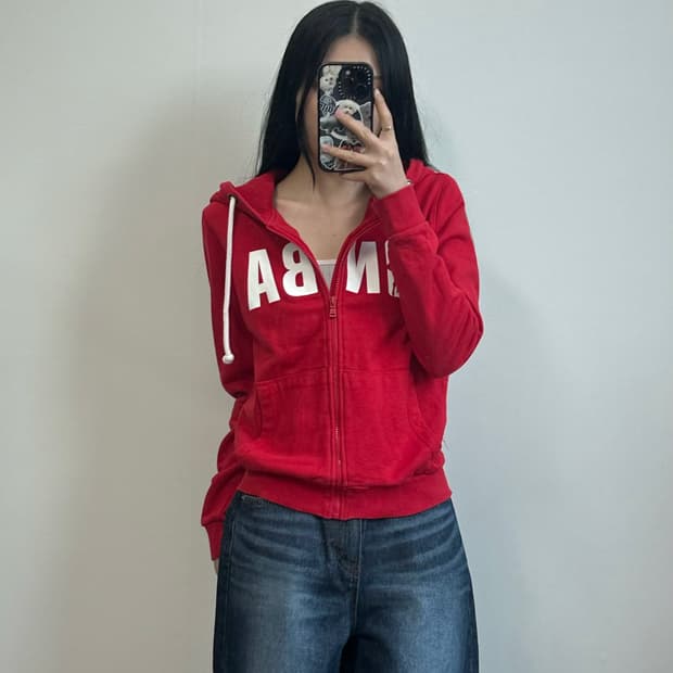 NBA 빅로고 레드 후드집업