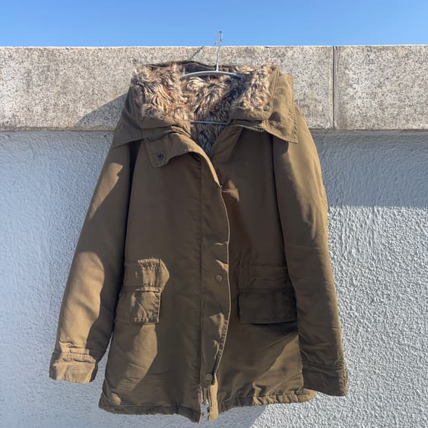 라쿤 내피 카키브라운 야상 점퍼